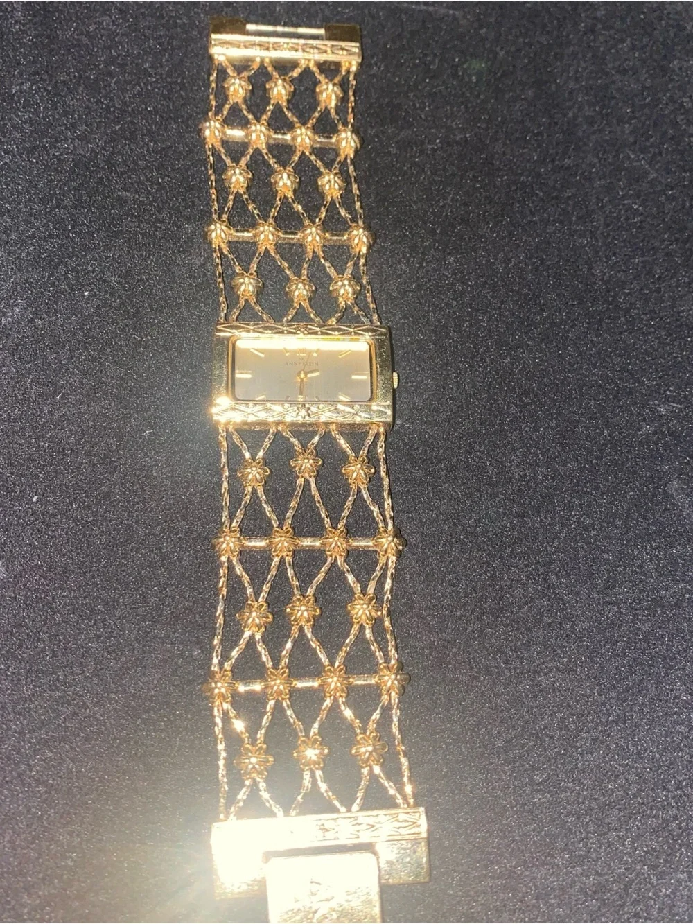 Anne Klein Gold-Tone Chain Link Bracelet Watch